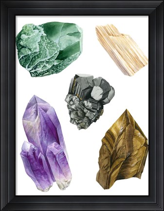 Framed Healing Crystals II Print