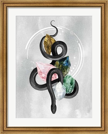 Framed Crystalline Serpent I Print