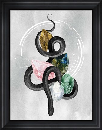 Framed Crystalline Serpent I Print