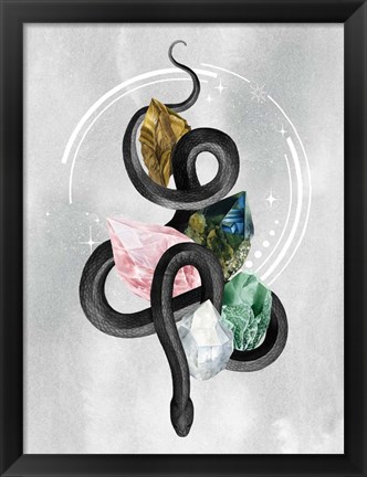 Framed Crystalline Serpent I Print