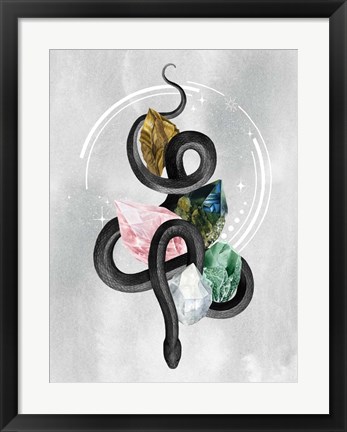 Framed Crystalline Serpent I Print