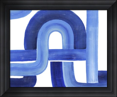 Framed Woven Cobalt I Print