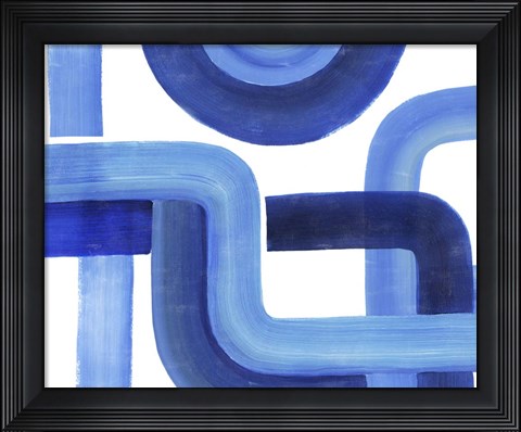 Framed Woven Cobalt II Print