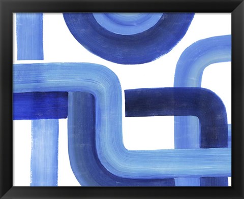 Framed Woven Cobalt II Print