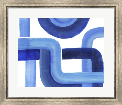 Framed Woven Cobalt II Print