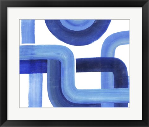 Framed Woven Cobalt II Print