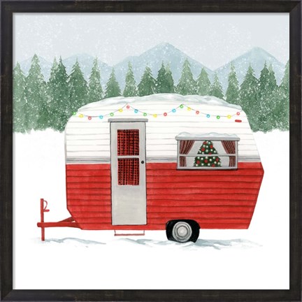Framed Camping for Christmas I Print