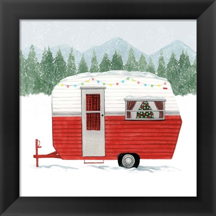 Framed Camping for Christmas I Print