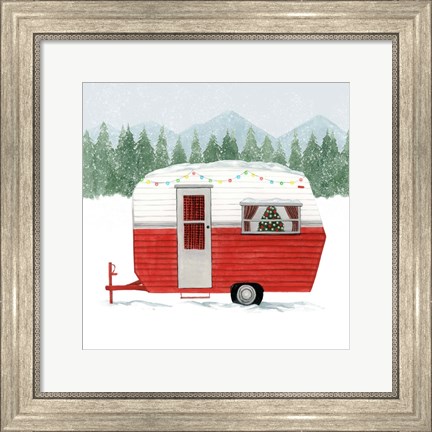Framed Camping for Christmas I Print