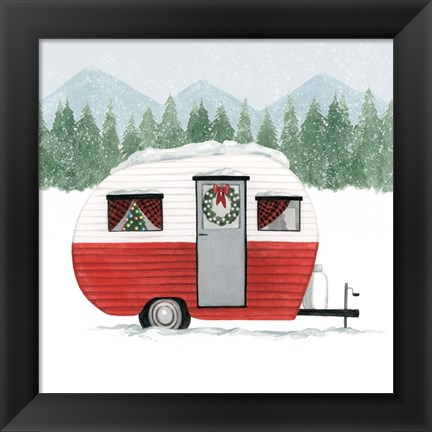 Framed Camping for Christmas II Print