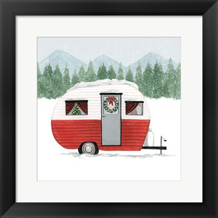 Framed Camping for Christmas II Print