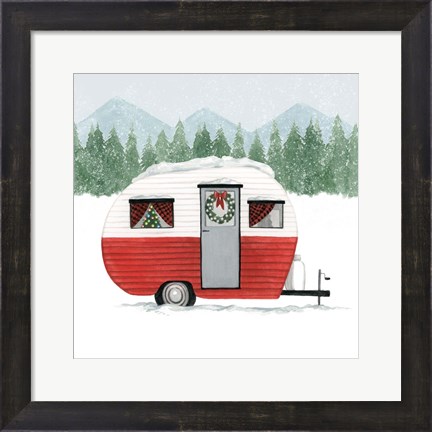 Framed Camping for Christmas II Print