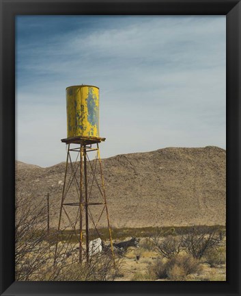 Framed Yellow Water Tower I Print