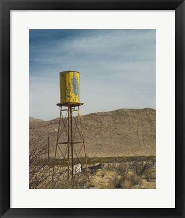 Framed Yellow Water Tower I Print