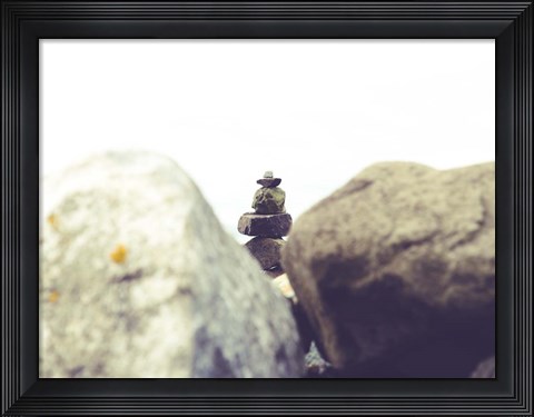 Framed Bay Rocks I Print