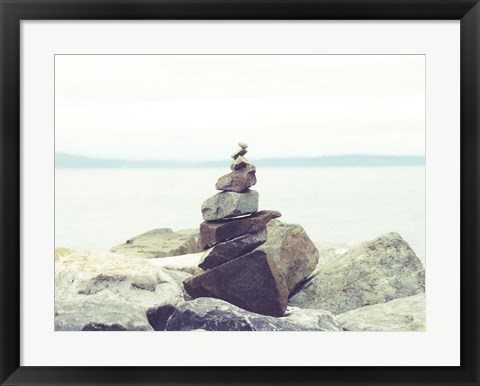 Framed Bay Rocks II Print