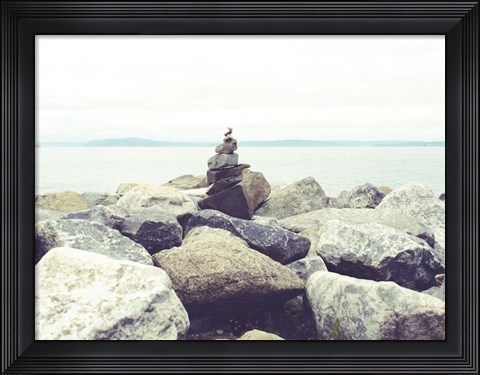 Framed Bay Rocks III Print