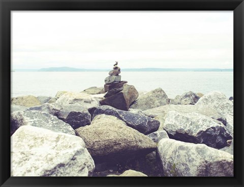 Framed Bay Rocks III Print