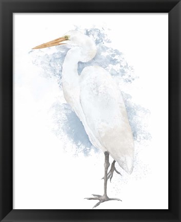 Framed Coastal Heron I Print