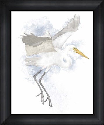 Framed Coastal Heron II Print