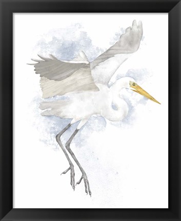 Framed Coastal Heron II Print