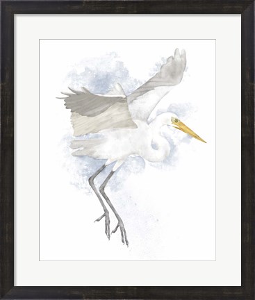 Framed Coastal Heron II Print