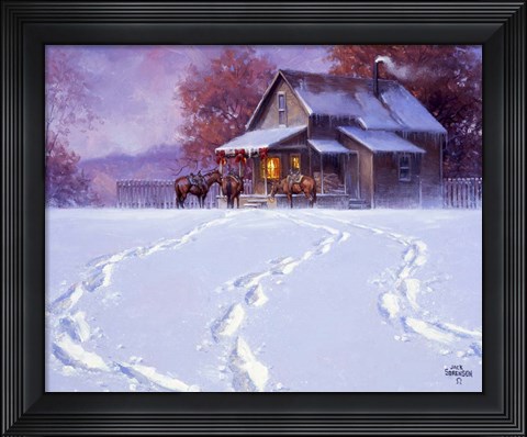 Framed All Tracks Lead Home for the Holidays Print