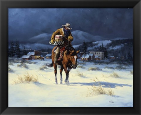 Framed Bringing Christmas Home Print