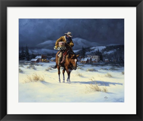 Framed Bringing Christmas Home Print