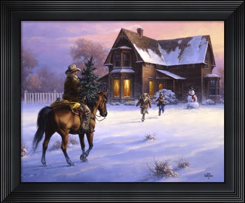 Framed Day Daddy Brought Home the Tree Print