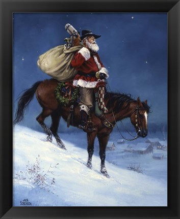 Framed Cowboy Christmas Print