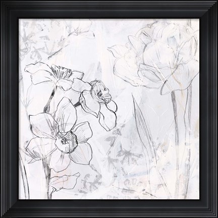 Framed Contour Garden Fresco I Print