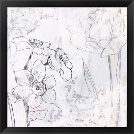 Framed Contour Garden Fresco I Print