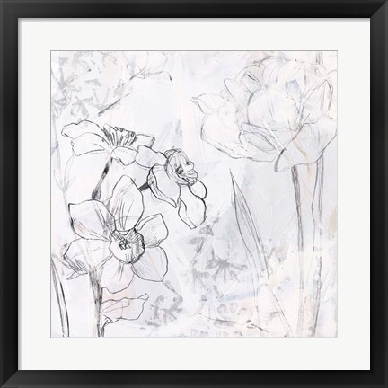 Framed Contour Garden Fresco I Print