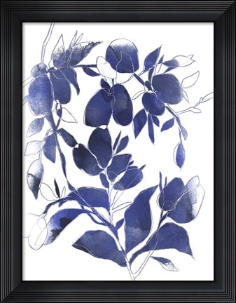 Framed Indigo Branch I Print
