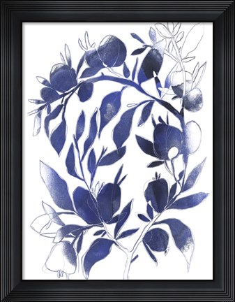 Framed Indigo Branch II Print