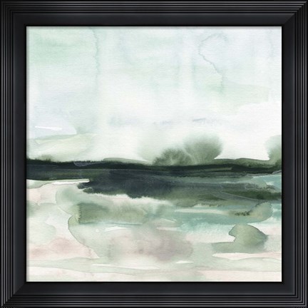 Framed Green Coast I Print