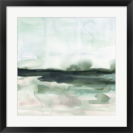 Framed Green Coast I Print