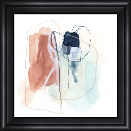 Framed Rose Round I Print