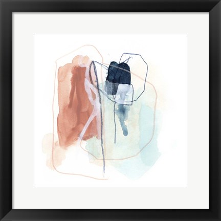 Framed Rose Round I Print