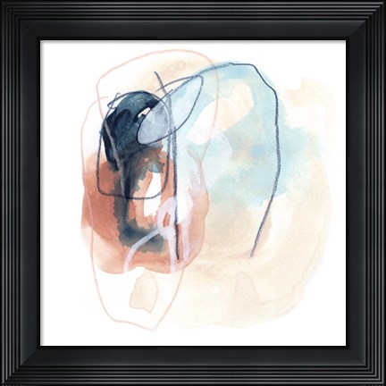 Framed Rose Round II Print