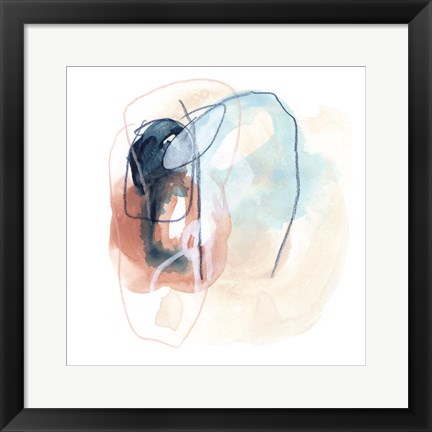 Framed Rose Round II Print