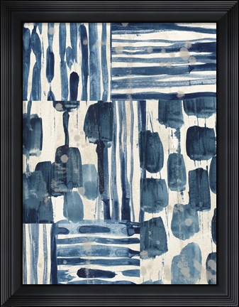 Framed Indigo Patchwork II Print