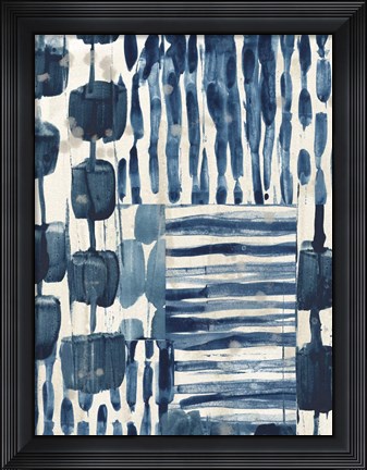 Framed Indigo Patchwork III Print