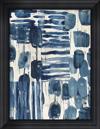 Framed Indigo Patchwork IV Print