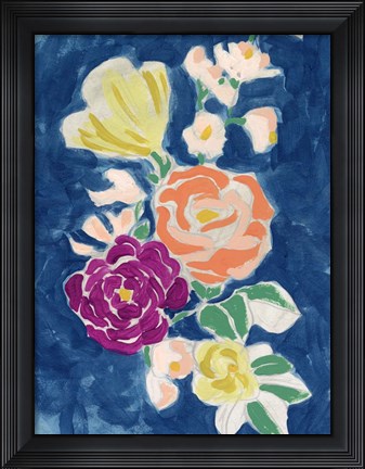 Framed Paintbox Floral I Print