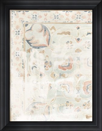 Framed Antique Textile Swatch I Print
