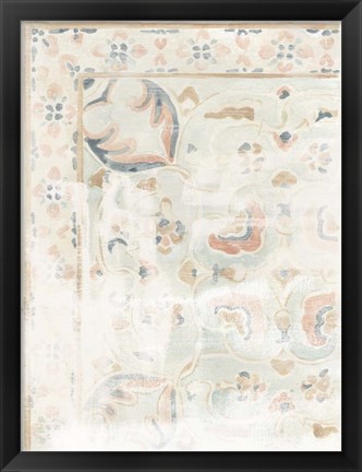 Framed Antique Textile Swatch I Print