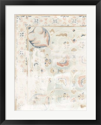 Framed Antique Textile Swatch I Print