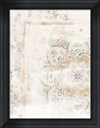 Framed Antique Textile Swatch IV Print